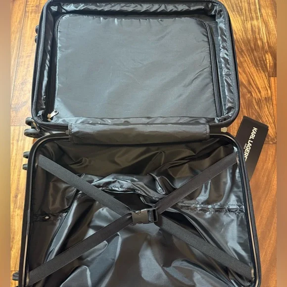 Karl Lagerfeld Cream Suitcase with Black Accents - Picture 5 of 5